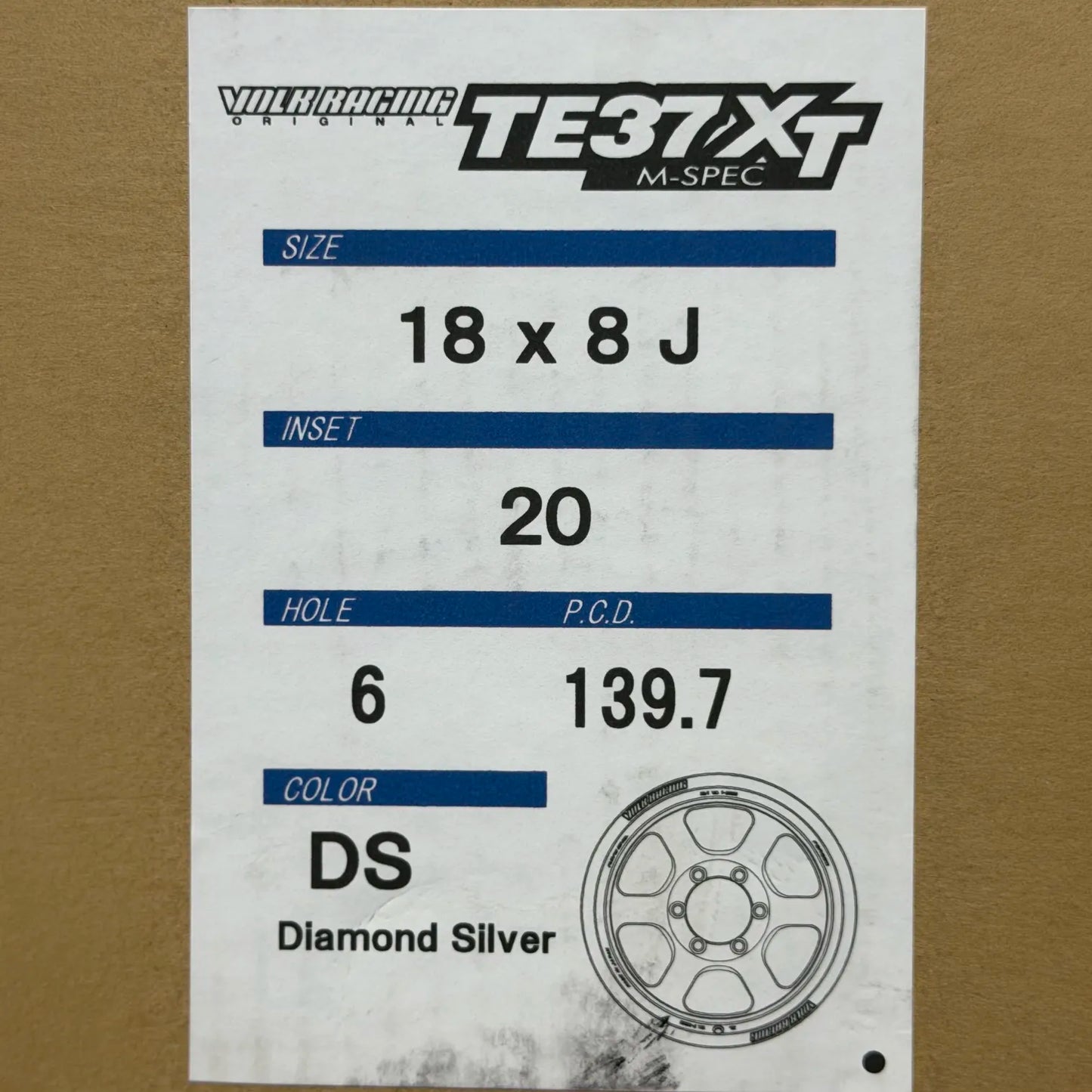 Volk Racing TE37XT M-Spec 18x8 +20 6x139.7 Diamond Silver (SET)