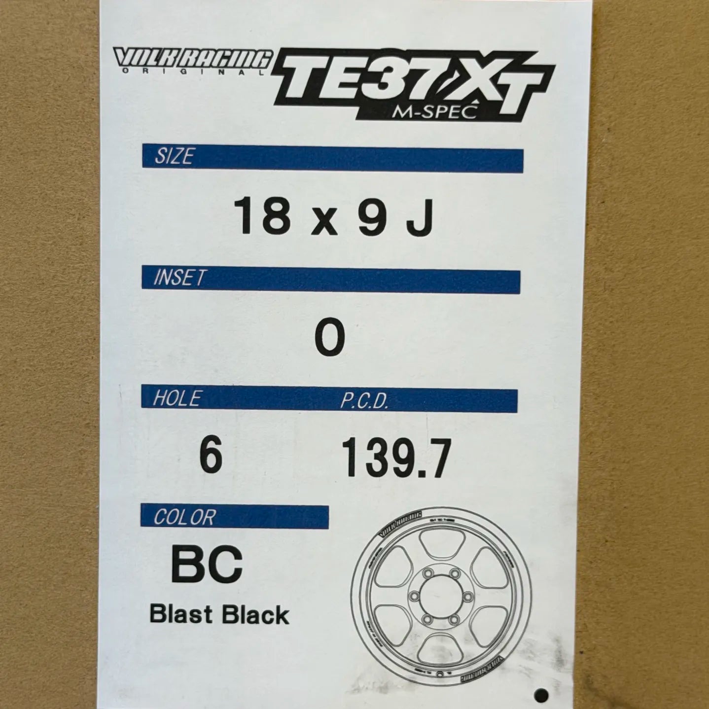 Volk Racing TE37XT M-Spec 18x9 +0 6x139.7 Blast Black (SET)