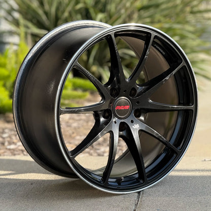 Volk Racing G25 18x9.5 +43 5x114.3 Formula Silver / Black Clear / Rim Edge DC (PRE-OWNED)