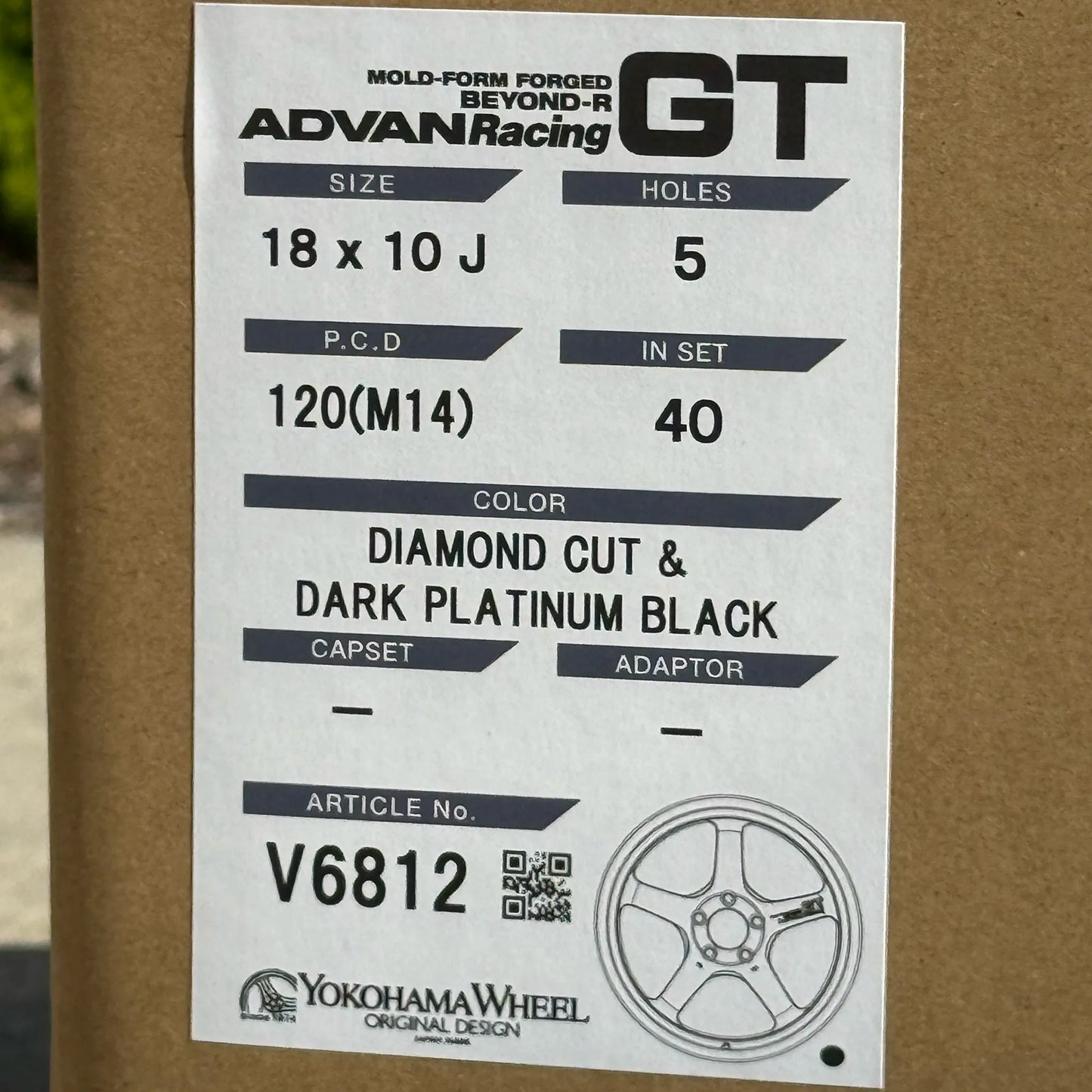 Advan GT Beyond-R 18x10 +40 5x120 Diamond Cut & Dark Platinum Black (SET)