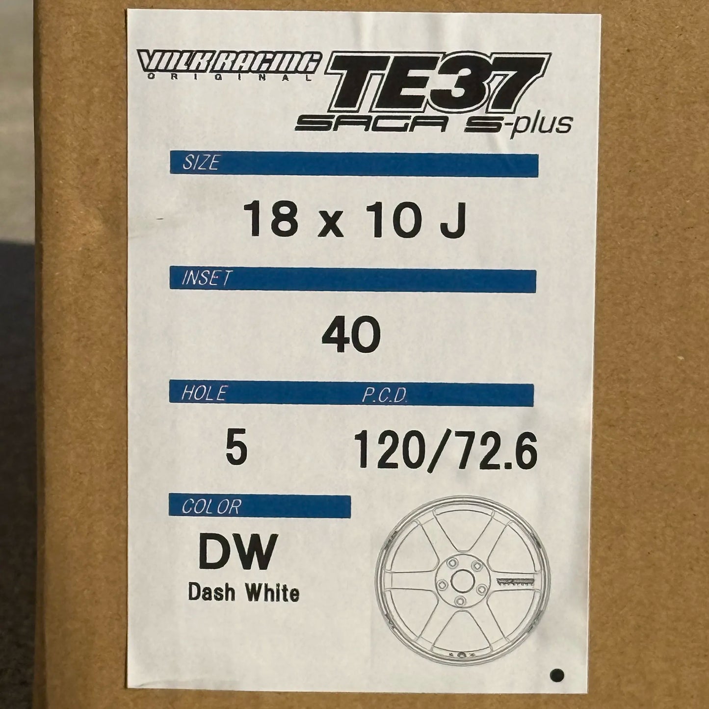 Volk Racing TE37 Saga S-Plus 18x10 +40 5x120 Dash White (SET)