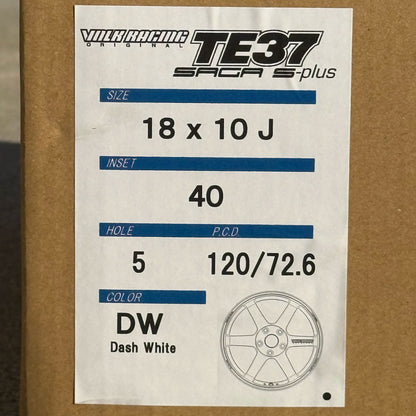 Volk Racing TE37 Saga S-Plus 18x10 +40 5x120 Dash White (SET)