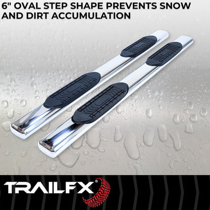 TrailFX 6" Oval Straight Step Bar For Ram 1500 Crew- Stainless (A8249S)