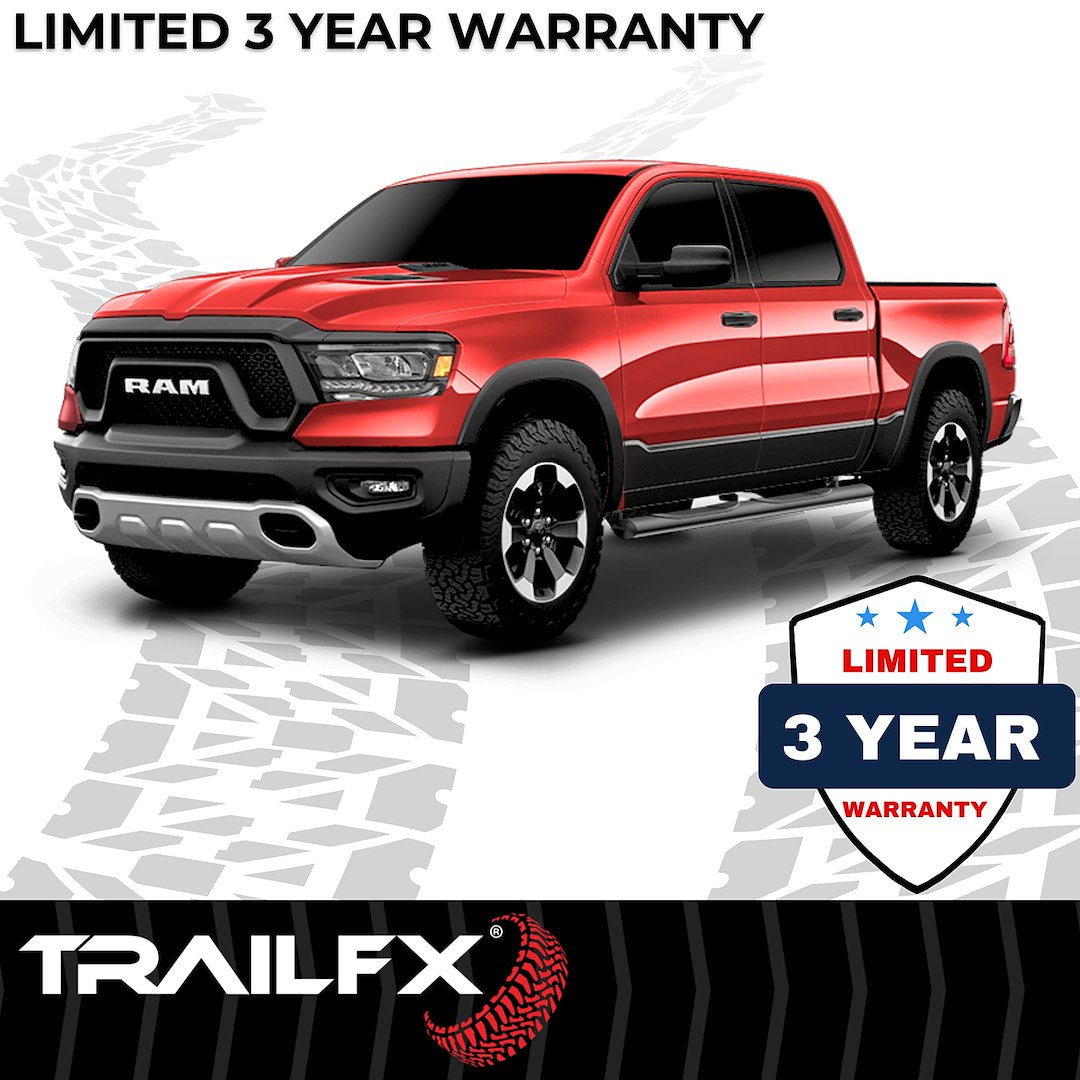 TrailFX 4" Oval Straight Step Bar For Ram 1500-3500 Standard- Black (A1535B)