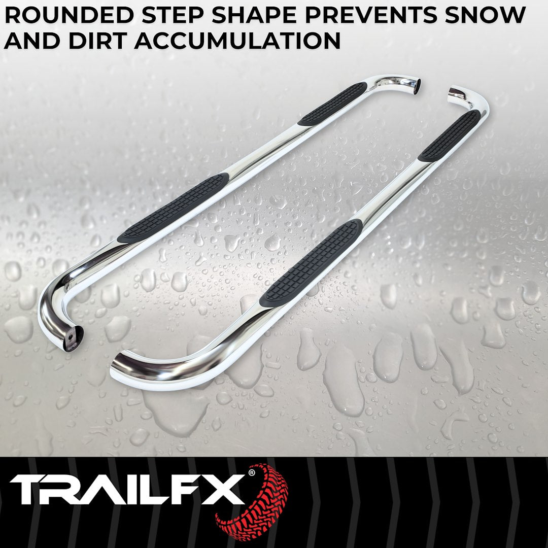 TrailFX 3" Round Step Bar For Ford Explorer- Stainless (A0026S)
