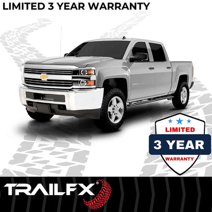 TrailFX T4 Trapezoid Step Bar For GM Silverado/Sierra 2500/3500 Crew-Black (A4002B)