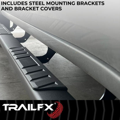 TrailFX T4 Trapezoid Step Bar For GM Silverado/Sierra 2500/3500 Crew-Black (A4002B)