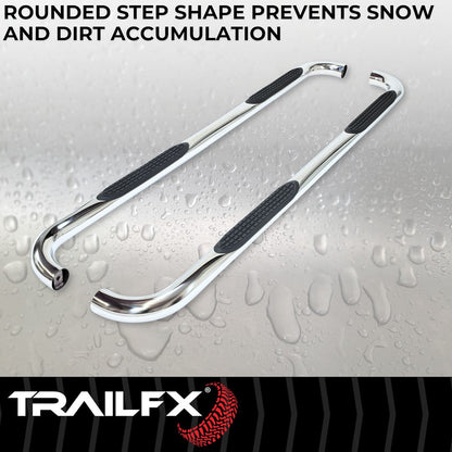 TrailFX 3" Round Step Bar For Ford Ranger Extended- Stainless (A0059S)