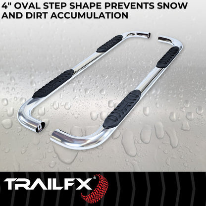TrailFX 4" Oval Bent Step Bar For Ram 1500 Crew- Stainless (A1012S)