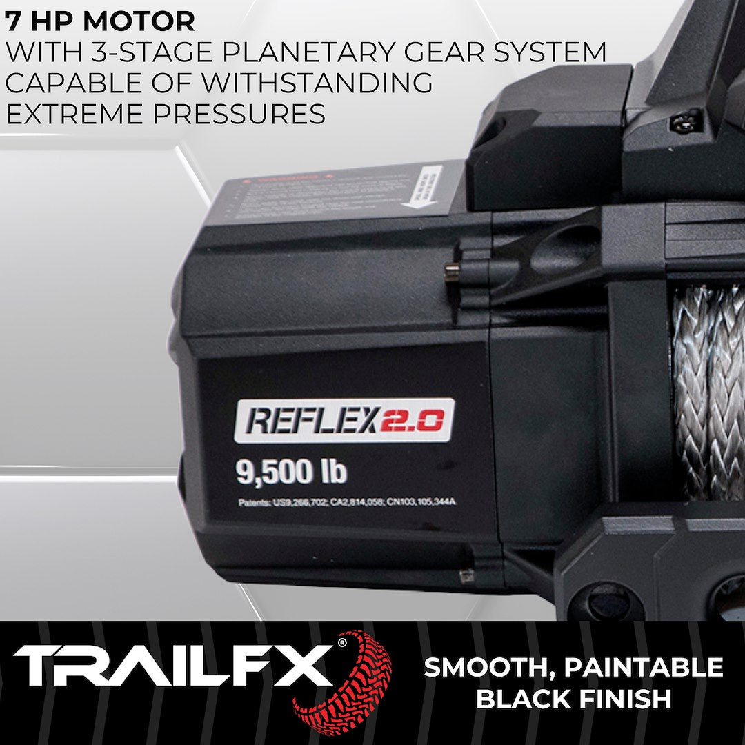 TrailFX Reflex 2.0 Synthetic Rope Winch 9500 Lb (WRS295B)