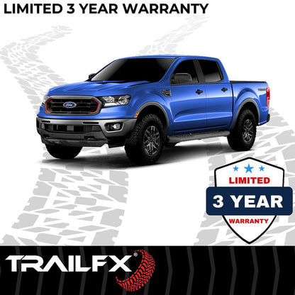 TrailFX 5" Oval Bent Step Bar For Ford Ranger Extended-Black (A7091B)