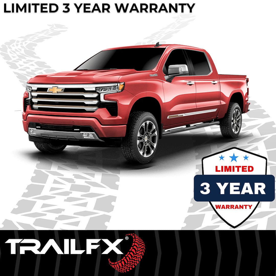 TrailFX T4 Trapezoid Step Bar For GM Silverado/Sierra Crew-Black (A4017B)