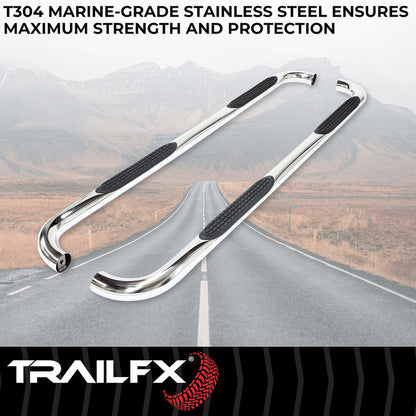 TrailFX 3" Round Step Bar For Ford Explorer- Stainless (A0026S)