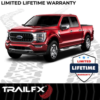 TrailFX 5" Oval Bent Step Bar For GM Colorado/Canyon Extended-Stainless (A7073S)