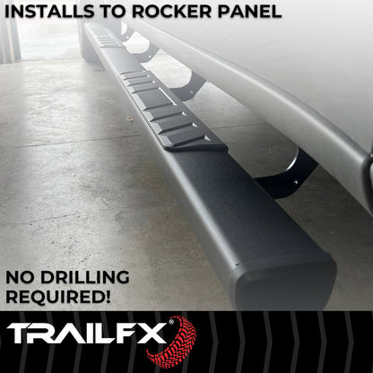 TrailFX T4 Trapezoid Step Bar For GM Colorado/Canyon Crew-Black (A4009B)