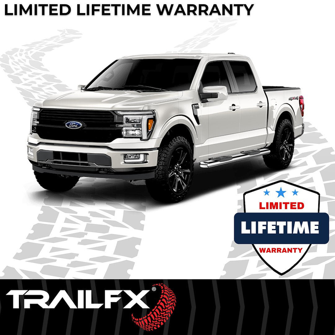 TrailFX 6" Oval Straight Step Bar For Ford F150-350 Crew- Stainless (A8223S)