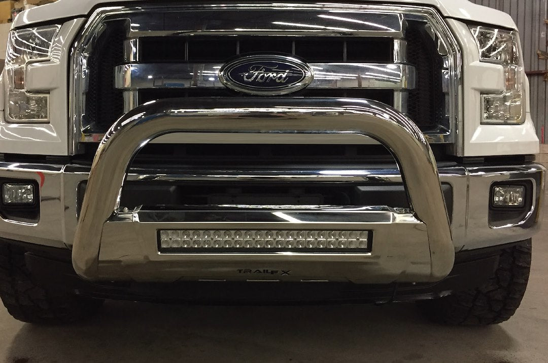 TrailFX 3.5" Oval Bull Bar w/Light Option For GM Colorado/Canyon- Stainless (B1604S)