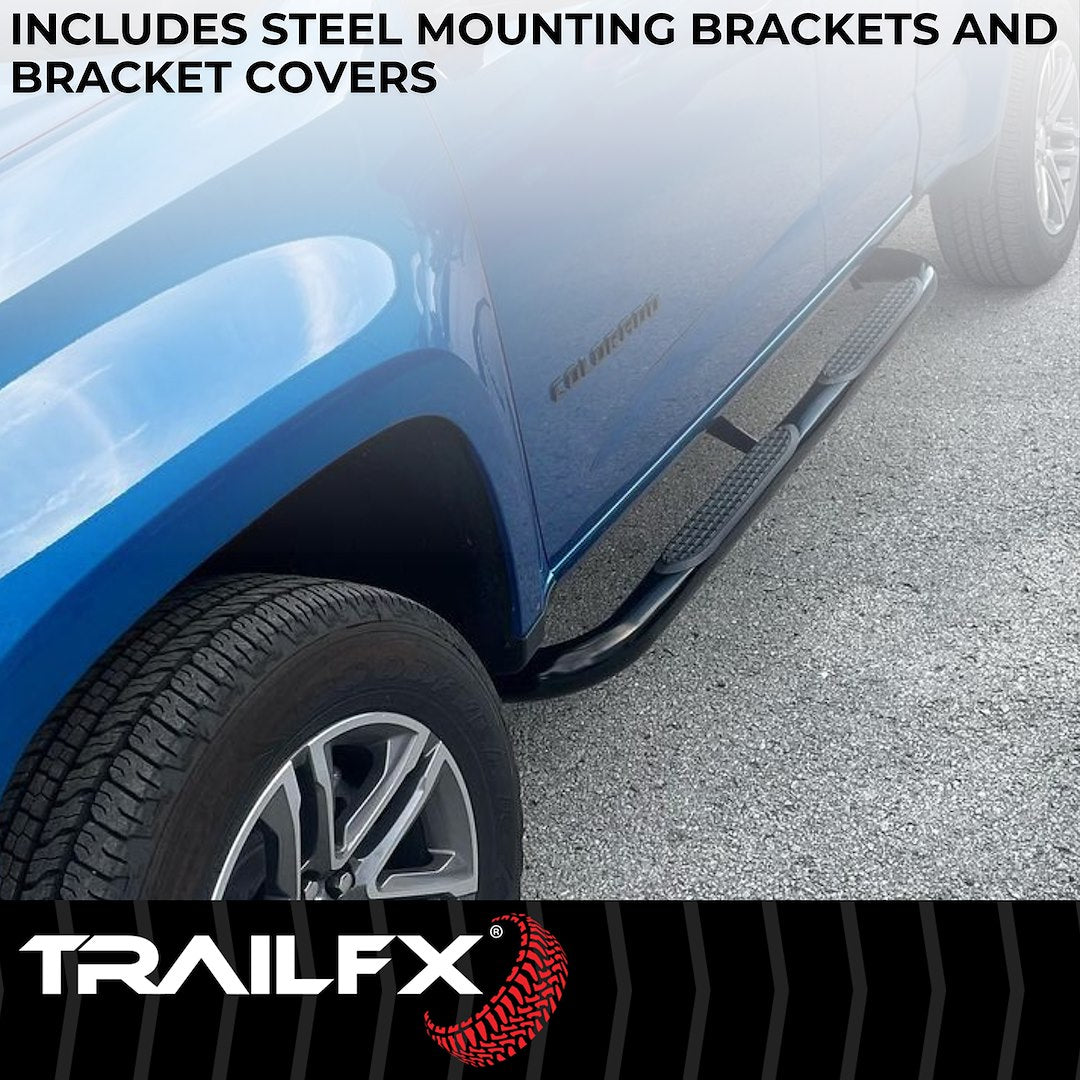 TrailFX 3" Round Step Bar For Jeep Gladiator- Black (A0063T)