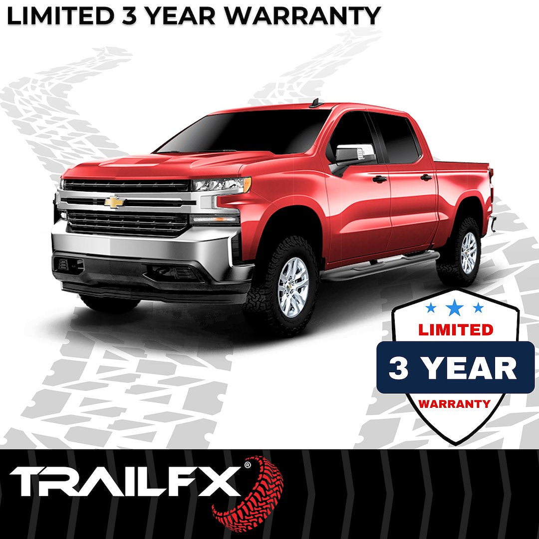 TrailFX 4" Oval Bent Step Bar For GM Colorado/Canyon Crew- Black (A1001B)