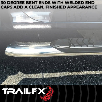 TrailFX 5" Oval Bent Step Bar For GM Silverado/Sierra Crew-Stainless (A7063S)