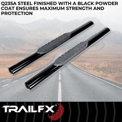 TrailFX 4" Oval Straight Step Bar For Jeep Wrangler JK 2 Dr- Black (A1511B)