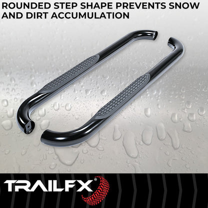 TrailFX 3" Round Step Bar For Ram 1500-3500 Standard- Black (A0046B)