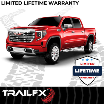 TrailFX 5" Oval Bent Step Bar For GM Silverado/Sierra Crew-Stainless (A7086S)