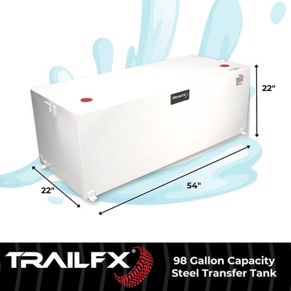 TrailFX 98 Gallon Steel Liquid Transfer Rectangle Tank-White (21098SW)