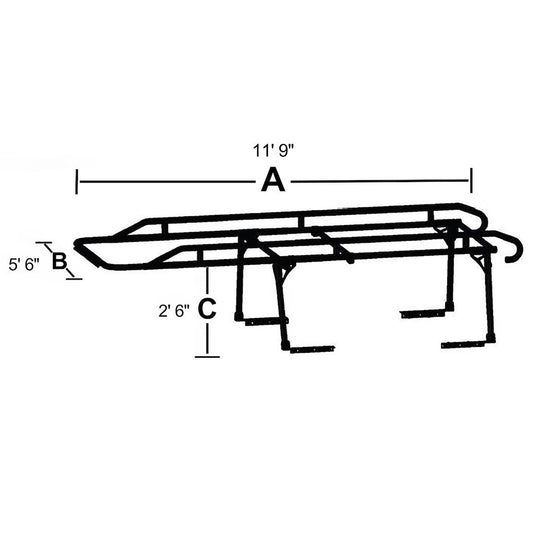 TrailFX Heavy Duty Contractor Rack For Trucks w/o Shell or Topper (FCLR001B)