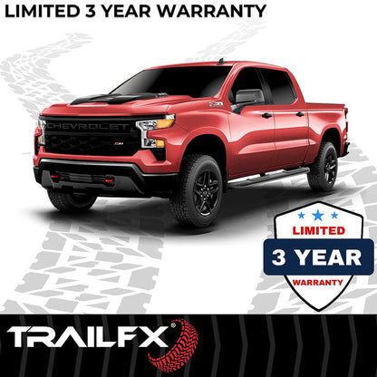 TrailFX 4" Oval Bent Step Bar For GM Silverado/Sierra Crew- Black (A1010B)