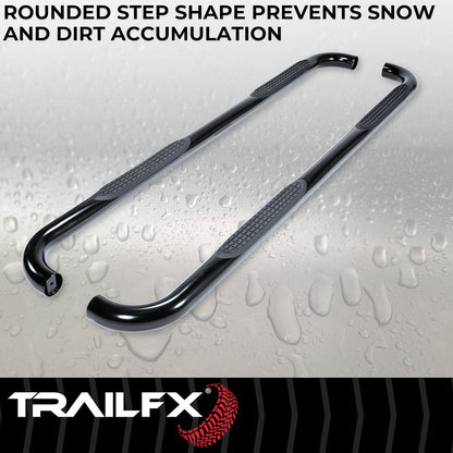 TrailFX 3" Round Step Bar For Ford Ranger Extended- Black (A0059B)