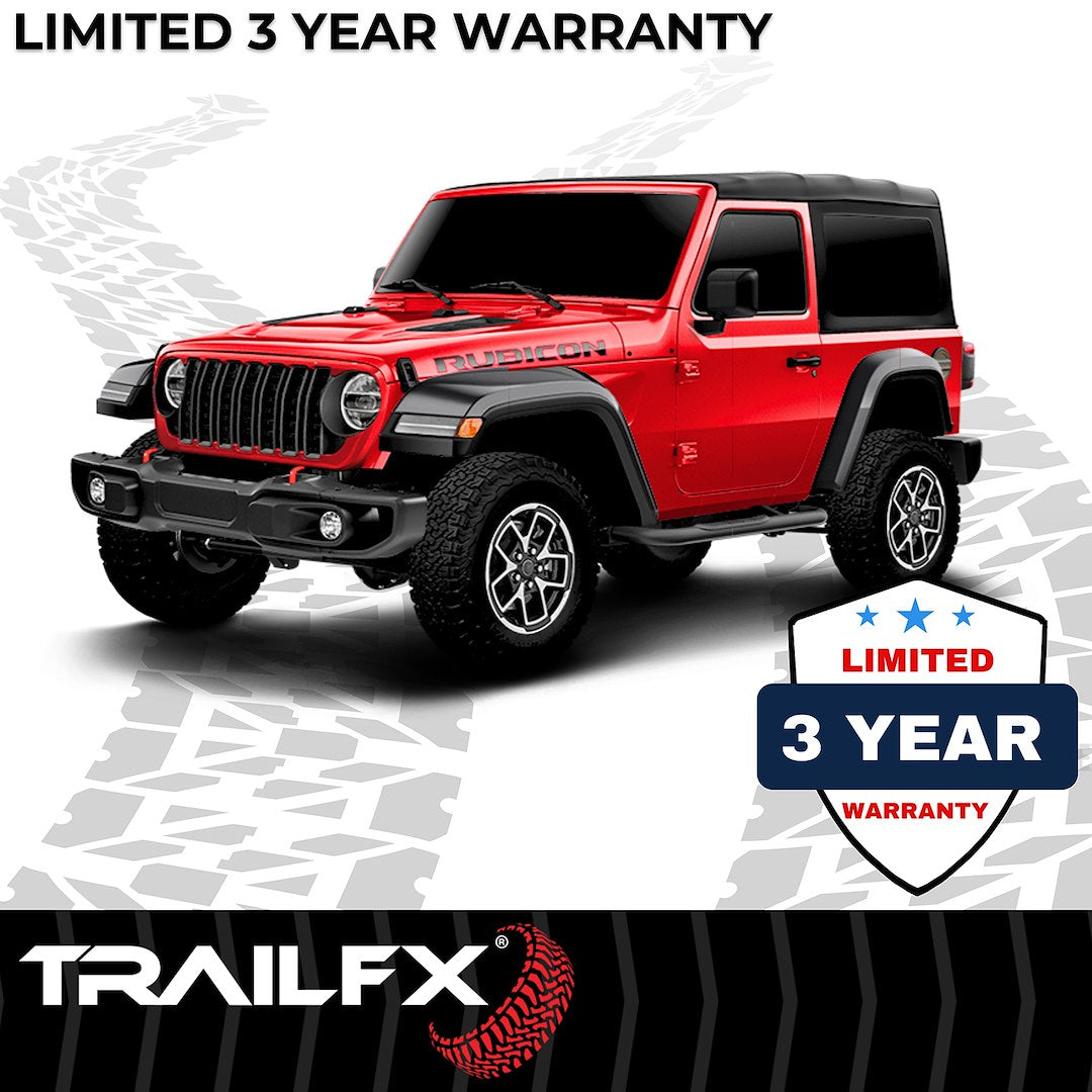 TrailFX 3" Round Step Bar For Jeep Wrangler JL 2 Dr- Black (A0056T)