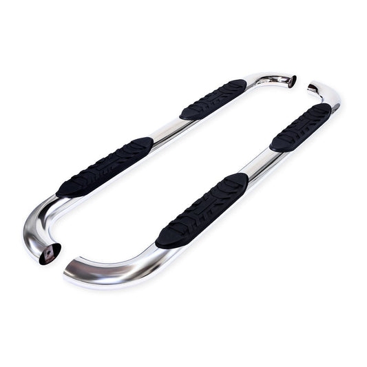 TrailFX 4" Oval Bent Step Bar For Toyota Tacoma Double- Stainless (A1009S)