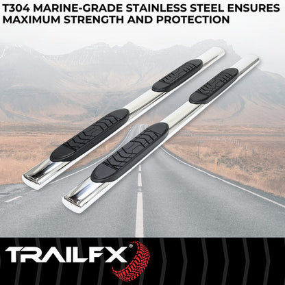 TrailFX 5" Oval Straight Step Bar For Ram 1500 Extended-Stainless (A7084S)