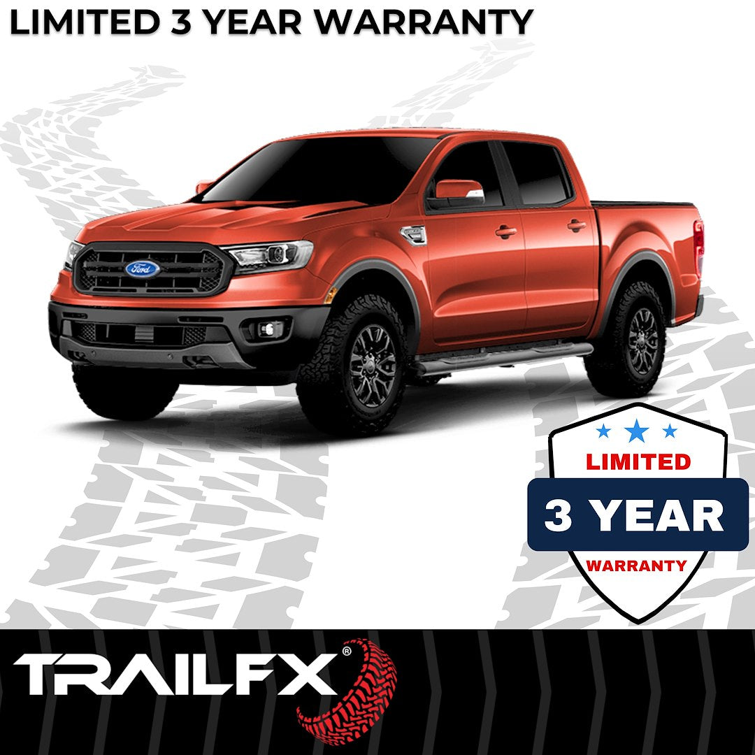 TrailFX 5" Oval Straight Step Bar For Ford Ranger Crew-Black (A7094B)