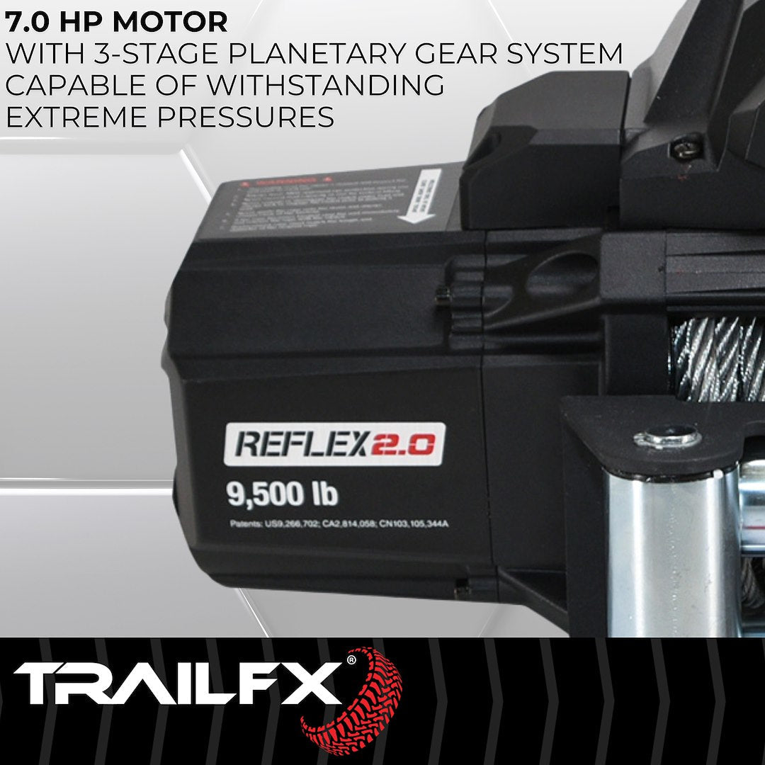 TrailFX Reflex 2.0 Steel Cable Winch 9500 Lb (WR295B)