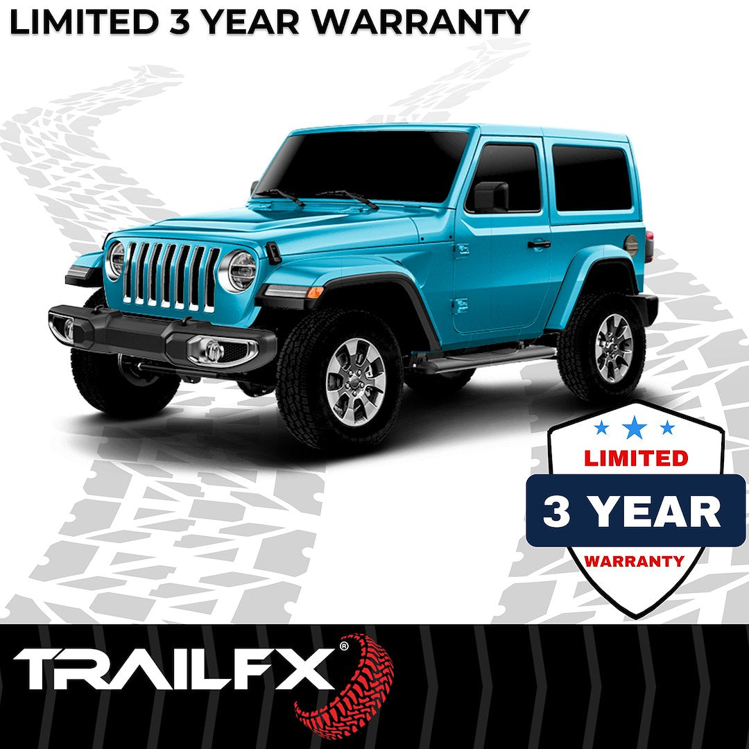 TrailFX 4" Oval Straight Step Bar For Jeep Wrangler JK 2 Dr- Black (A1511B)