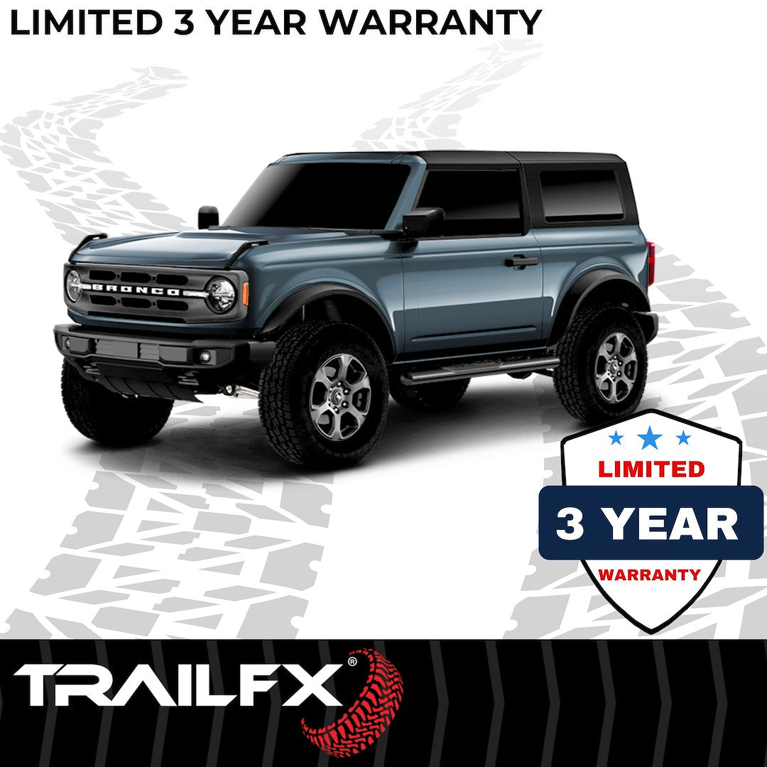 TrailFX 4" Oval Straight Step Bar For Ford Bronco 2 Dr- Black (A1556T)