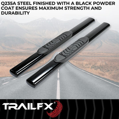 TrailFX 5" Oval Straight Step Bar For Ram 1500-3500 Standard-Black (A7054B)