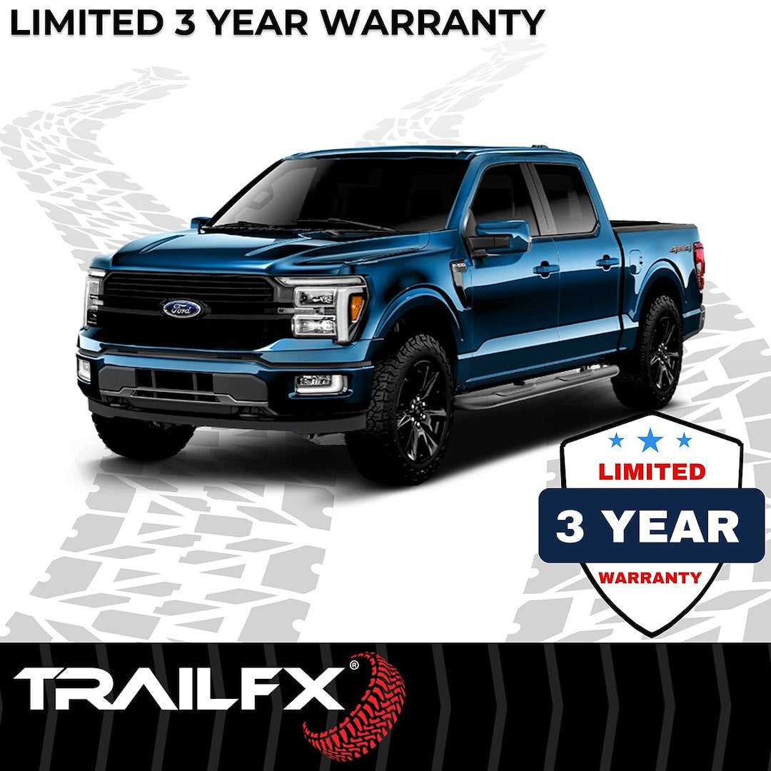TrailFX 4" Oval Bent Step Bar For Ford F150-350 Extended-Black (A1004B)