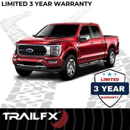 TrailFX 5" Oval Straight Step Bar For Ford F150-350 Crew-Black (A7042B)
