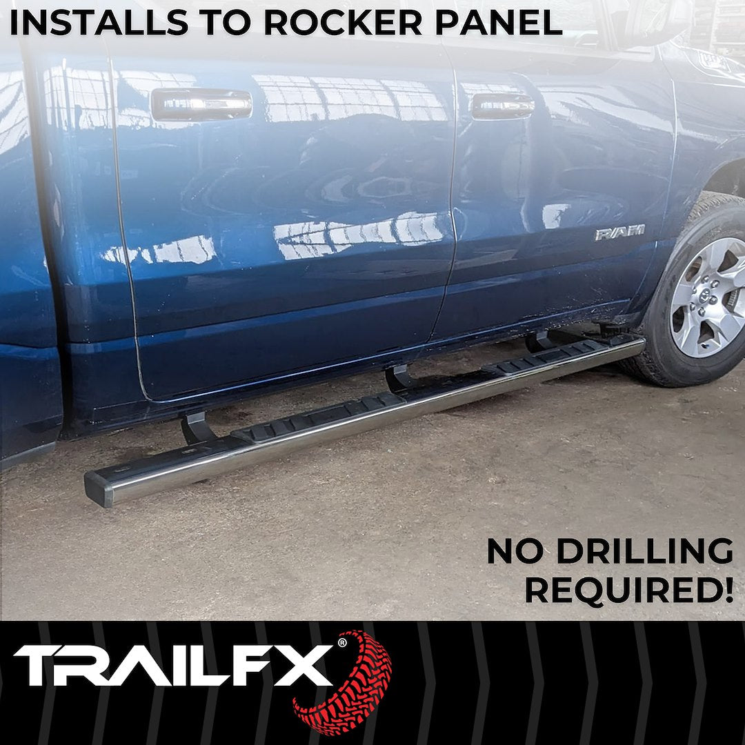 TrailFX T4 Trapezoid Step Bar For Ram 1500 Extended-Stainless (A4011S)