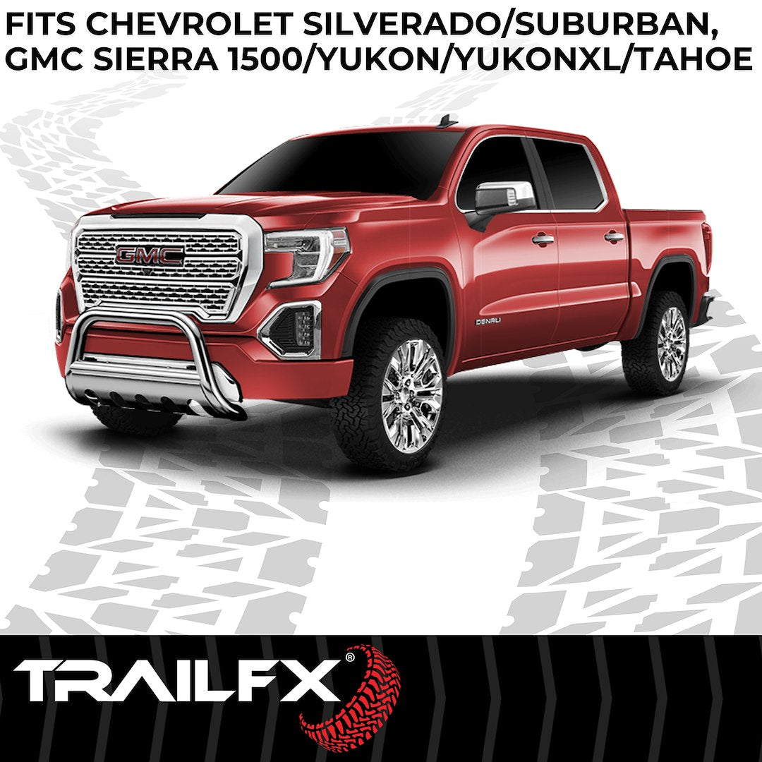TrailFX 3" Round Bull Bar For GM- Stainless (B0033S)