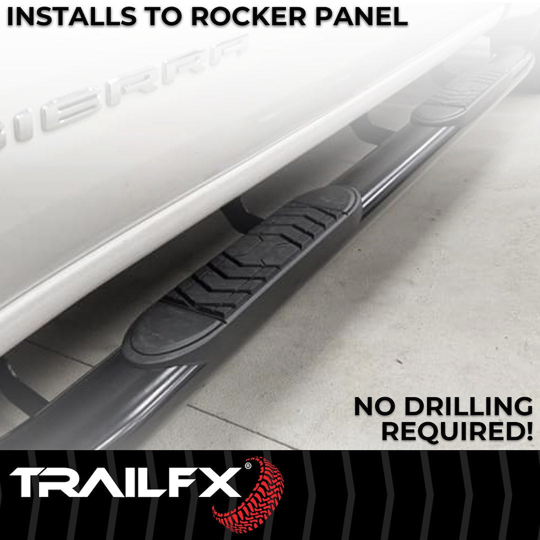 TrailFX 5" Oval Straight Step Bar For Ram 2500/3500 Extended-Black (A7057B)
