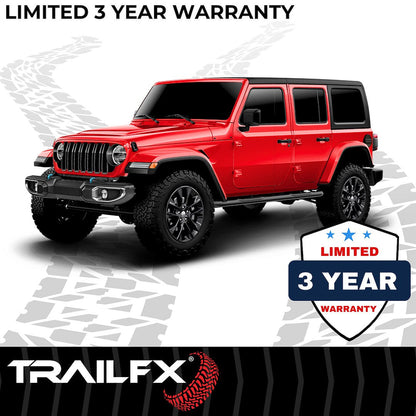 TrailFX 3" Round Step Bar For Jeep Wrangler JL 4 Dr- Black (A0055T)