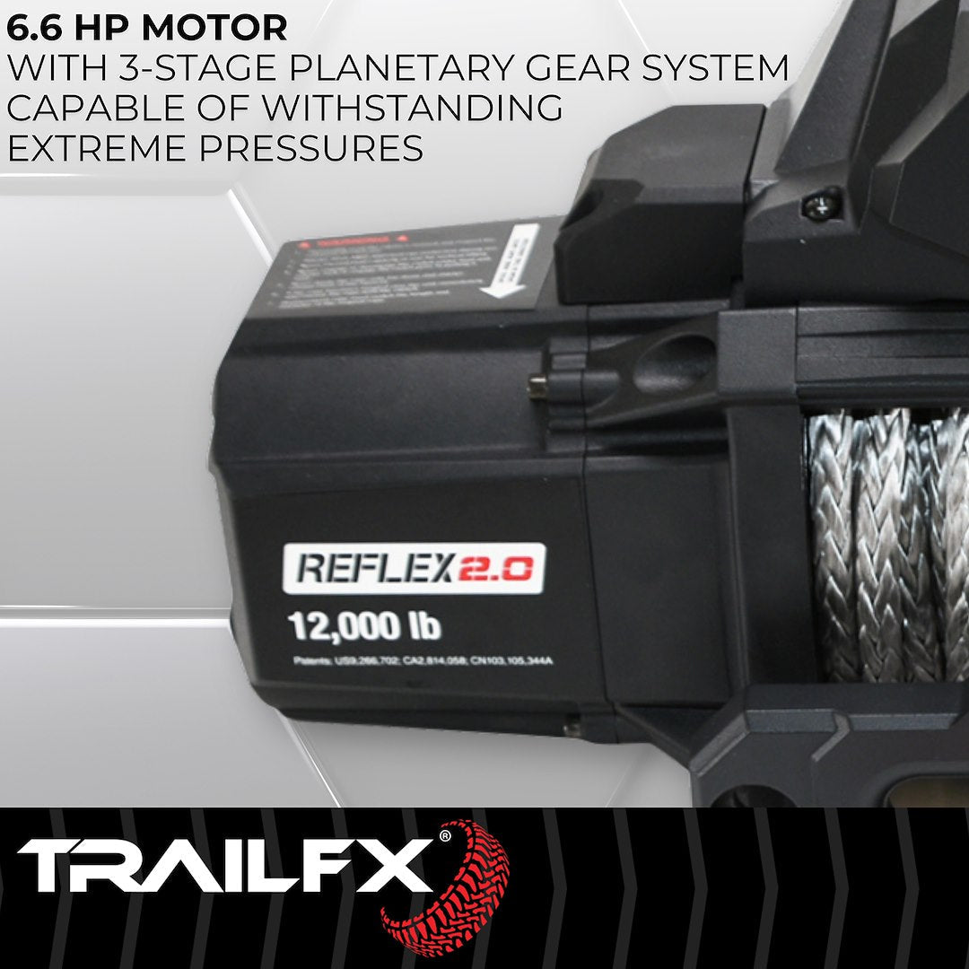TrailFX Reflex 2.0 Synthetic Rope Winch 12000 Lb (WRS212B)