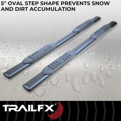 TrailFX 5" Oval Straight Step Bar For Jeep Gladiator- Black (A7099B)