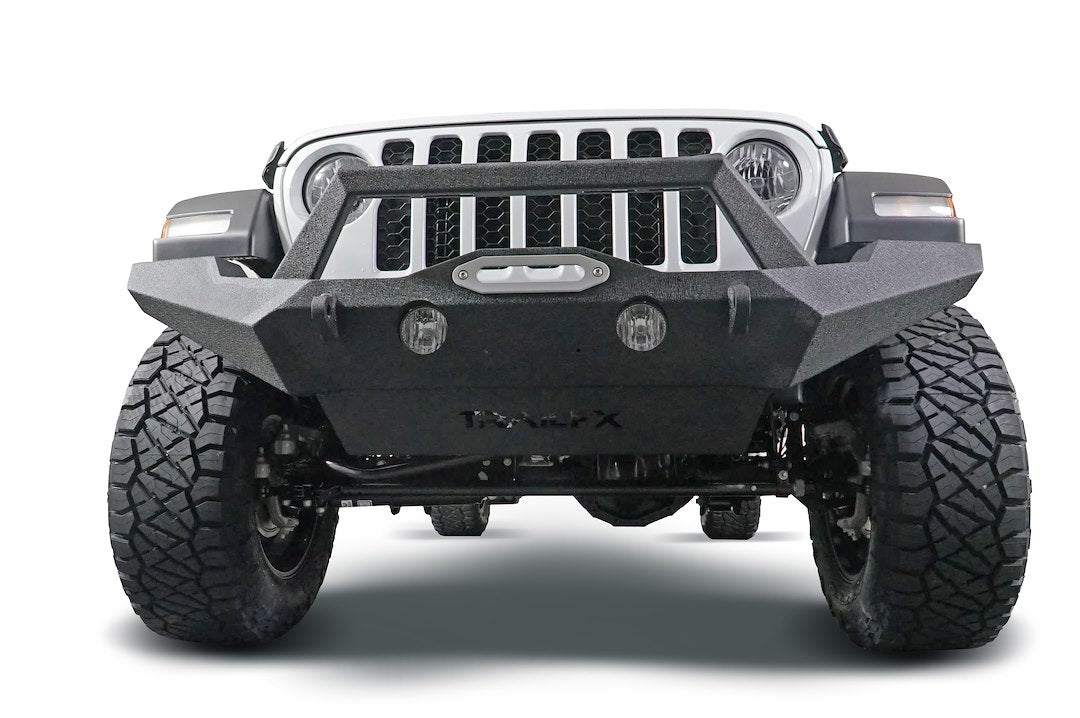 TrailFX Full Width Front Bumper with Skid Plate and Winch Mount For Jeep Wrangler JL/Gladiator (JL07T)