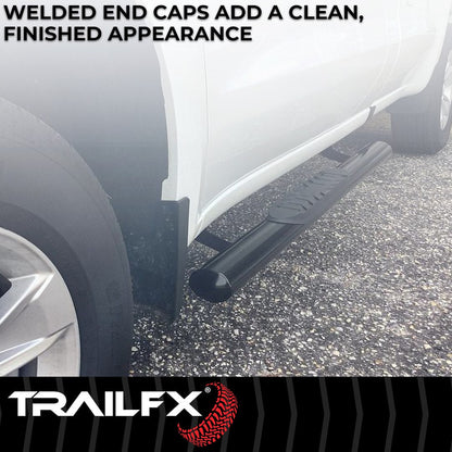 TrailFX 4" Oval Straight Step Bar For Ram 1500 Extended- Black (A1543B)