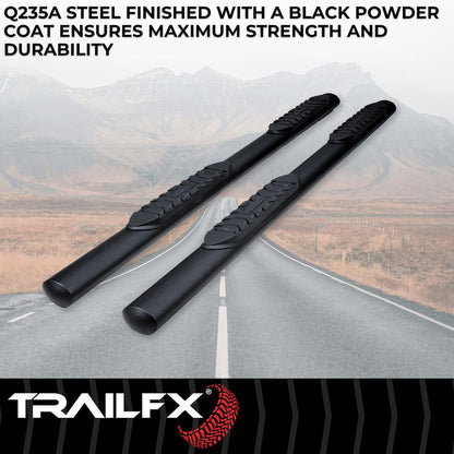 TrailFX 4" Oval Straight Step Bar For Jeep Wrangler JL 4 Dr- Black (A1545T)